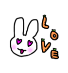 手書きウサギと手書きにんじん（個別スタンプ：2）