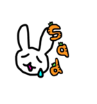 手書きウサギと手書きにんじん（個別スタンプ：3）