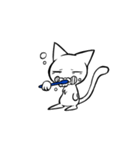 Ghost white cat2（個別スタンプ：21）