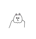 シンプルに白い猫（個別スタンプ：1）