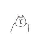 シンプルに白い猫（個別スタンプ：5）