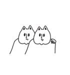 シンプルに白い猫（個別スタンプ：19）