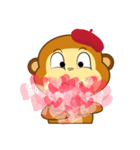 Always Having Fun Monkeys_Valentine_1（個別スタンプ：2）