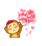Always Having Fun Monkeys_Valentine_1（個別スタンプ：4）