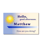 名刺風日常会話『Matthew』専用（個別スタンプ：2）