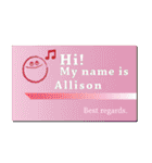 名刺風日常会話『Allison』専用（個別スタンプ：20）