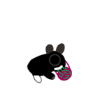 black white socks bunny with excitement（個別スタンプ：4）