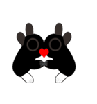 black white socks bunny with excitement（個別スタンプ：13）