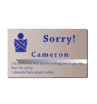 名刺風日常会話『Cameron』専用（個別スタンプ：8）