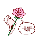英語/バイリンガル/ありがとう/お礼/薔薇2（個別スタンプ：7）