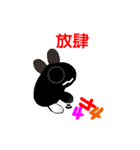 black white socks bunny with active（個別スタンプ：12）