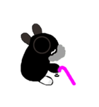 black white socks bunny with furious（個別スタンプ：10）