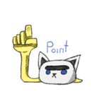 unibrow cat with hand tail（個別スタンプ：1）