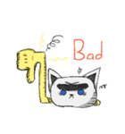 unibrow cat with hand tail（個別スタンプ：3）