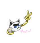 unibrow cat with hand tail（個別スタンプ：14）