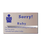 名刺風日常会話『Ruby』専用（個別スタンプ：8）