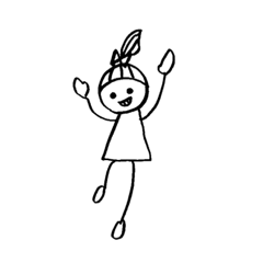 [LINEスタンプ] a bow stick girl