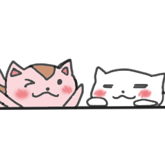 [LINEスタンプ] 白猫とピンクなリスの画像（メイン）