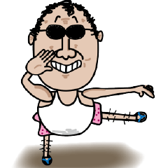 [LINEスタンプ] Curly Hair Uncle (5.0)