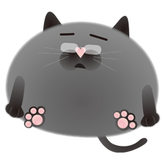 [LINEスタンプ] gray cat named gomadango Chinese ver.