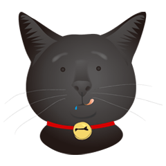 [LINEスタンプ] black cat RUKA