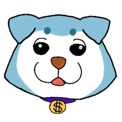 [LINEスタンプ] blue fat dog