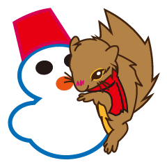 [LINEスタンプ] The little squirrel wear red scarf