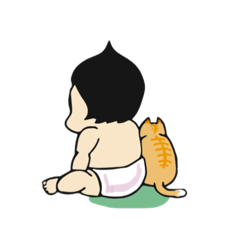 [LINEスタンプ] 赤ちゃん 時々ねこちゃん