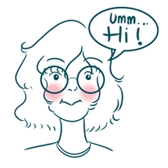 [LINEスタンプ] Round Glasses Girl