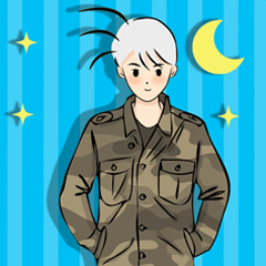 [LINEスタンプ] Nain is lonely soldier- EN