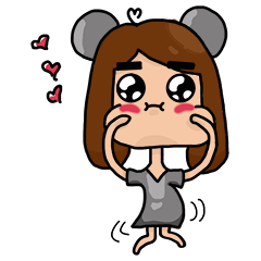 [LINEスタンプ] Mouse girl coming