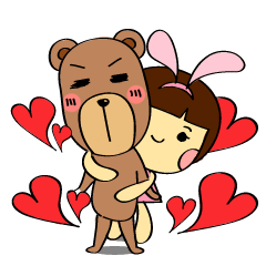 [LINEスタンプ] Rabbit loves you