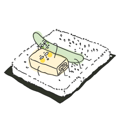 [LINEスタンプ] egg cucumber waste sushi