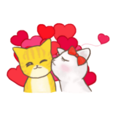 [LINEスタンプ] lovely cat couple