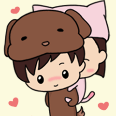 [LINEスタンプ] dog and cat-sweet life