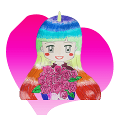 [LINEスタンプ] simple. colorful. Unicorn - Couples