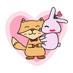 [LINEスタンプ] Fox and rabbit~