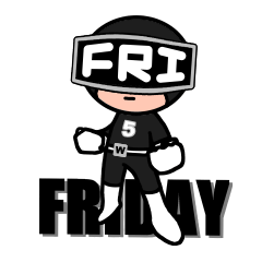 [LINEスタンプ] 週連者 金曜Black