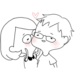 [LINEスタンプ] lovely glasses couple