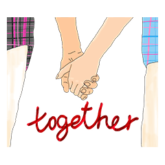 [LINEスタンプ] Couple put flash