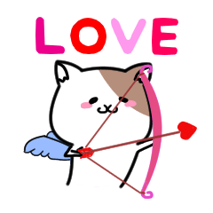 [LINEスタンプ] 猫の『くぅ』～ラブ！！LOVE！！らぶ！！～の画像（メイン）