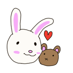 [LINEスタンプ] うさちゃんとクマ