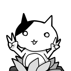 [LINEスタンプ] A black and white lazy catの画像（メイン）