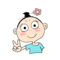 [LINEスタンプ] お団子ヘアのおもろい女の子
