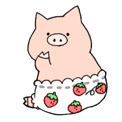 [LINEスタンプ] 苺パンツぶた