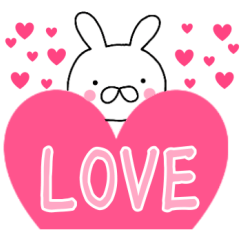 [LINEスタンプ] 主婦が作ったデカ文字♡ラブラブ♡ ウサギの画像（メイン）
