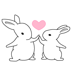 [LINEスタンプ] ウサギのラブラブなスタンプの画像（メイン）