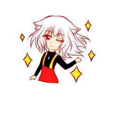 [LINEスタンプ] White Haired Cat Girl