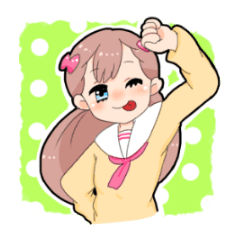 [LINEスタンプ] リボンつけたおなご