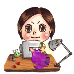 [LINEスタンプ] sewing girl love handmade